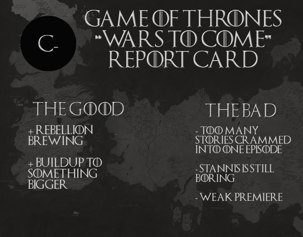 Report Card Wars to Come Game Of Thrones